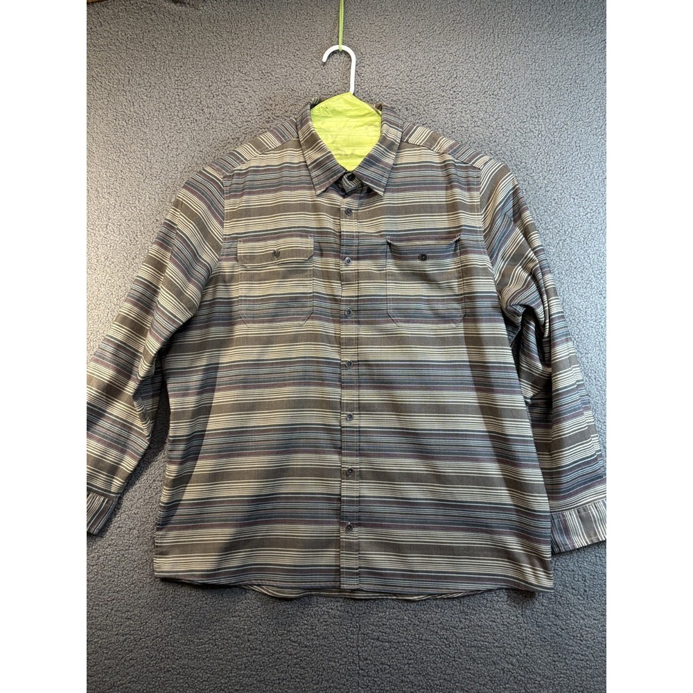 Swiss Tech Mens 2 XL Long Sleeve Striped Button‎ Up Shirt Preppy Casual